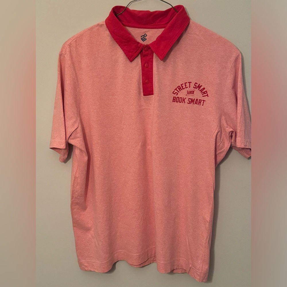 Short Sleeve Polo Button Shirt XL Two Tone Red